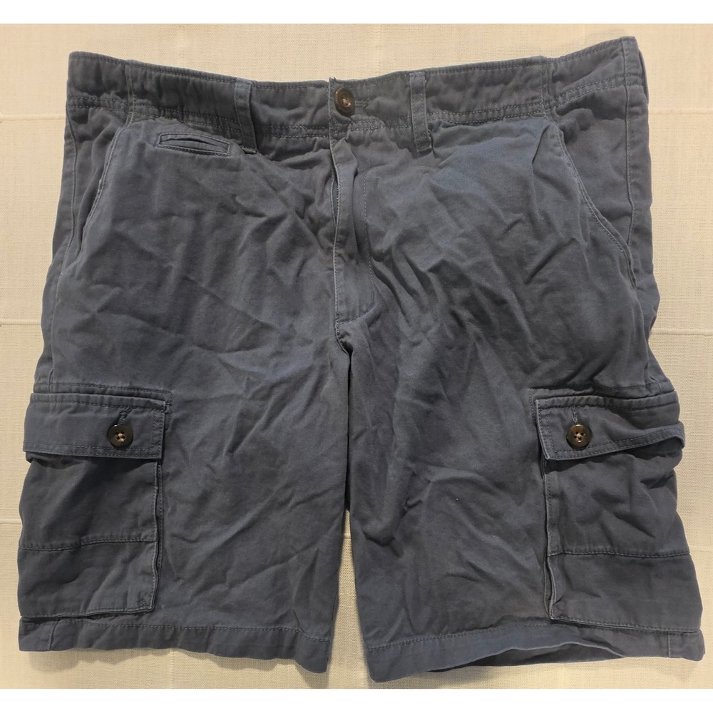Merona Mens Blue Cargo Shorts Size 38 Cotton Utility Casual Pockets